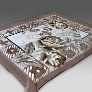 Смун Плед синтетический 160*220 глад. 7036-1 Роза на бежевом фоне