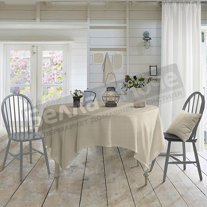 Детальная картинка товара «ст скатерть ст хб двунитка 144*200 8993/4 текстура бежевый 61»