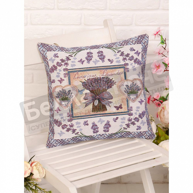 Детальная картинка товара «гобелен плюс наволочка 38*38 лавандовый букет»