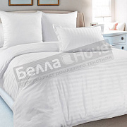 Люксония Пододеяльник страйп- сатин 1,5сп. Белый