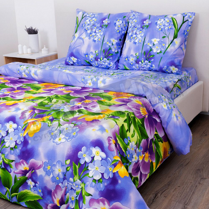 Детальная картинка товара «кпб delight бязь евро  3925/1 фиалки»