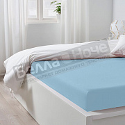 Люксония Простынь трикотаж 120*200/20 Голубой