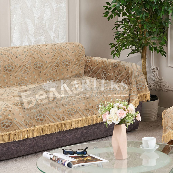 Детальная картинка товара «картекс покрывало пшб 160*220 бежевый ромашка»