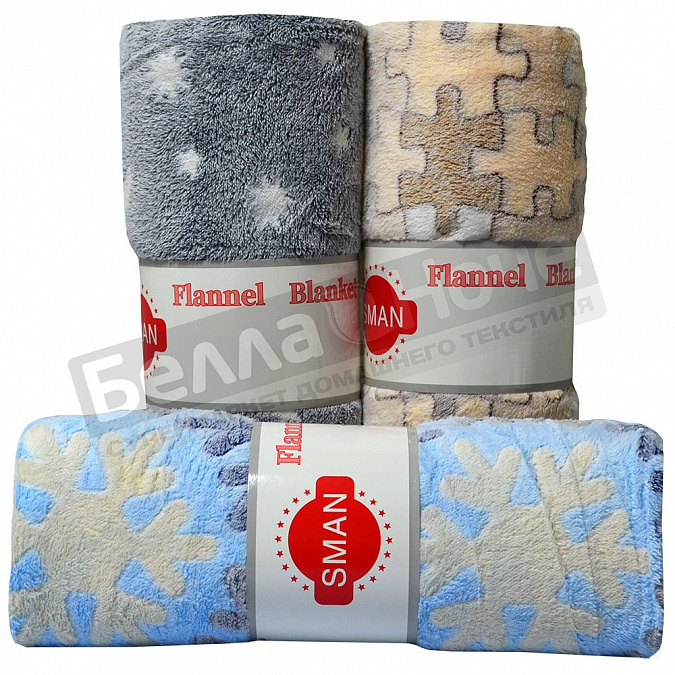 Детальная картинка товара «сман плед велсофт 180*200 легкий fl3205 ассорти»