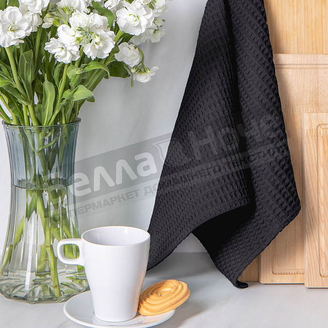 Детальная картинка товара «веросса полотенце ваф гл/кр кухон. 40*70 темный базальт 31»