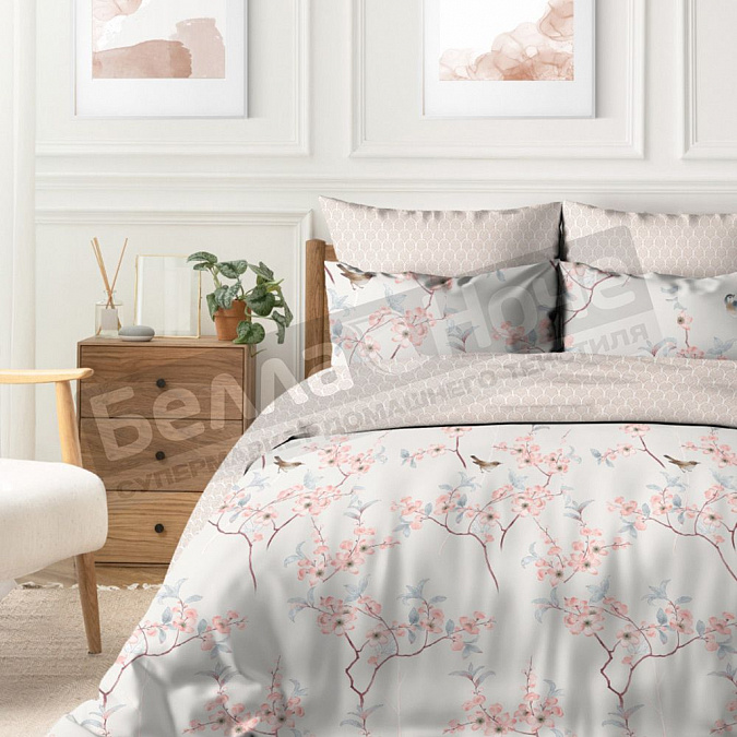 Детальная картинка товара «кпб delight бязь 1,5 сп. 20223/1 японская сакура»