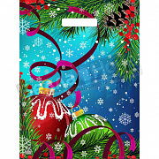 Пакет ПЭ с вырубной ручкой 31*40+6 Тико глянец НГ Яркий серпантин