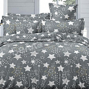 КПБ Клео Art Color полисатин Евро 4нав. 31/113-AC Звезды Серый