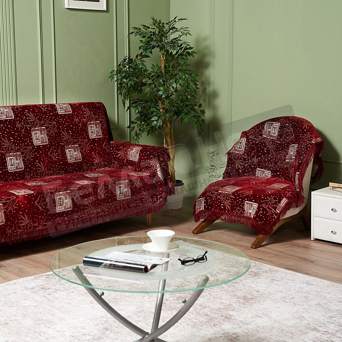 Детальная картинка товара «картекс к-т покрывал шб 180*220;2-90*180 бордовый бамбук»