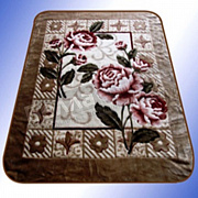 Смун Плед синтетический 160*220 стр. 2036-1 Роза на бежевом фоне