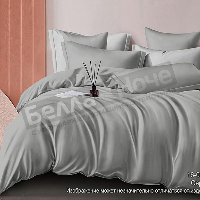 Детальная картинка товара «sove монотоне простыня сатин гл/кр евро 240*260 16-0000 tpx светлый графит (250)»