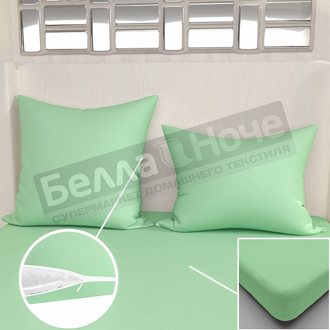 Детальная картинка товара «люксония к-т наволочек поплин гл/кр 2-70*70 ментол»