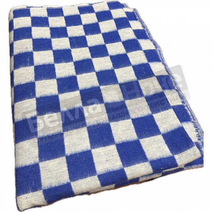 Детальная картинка товара «нтф одеяло байковое 420гр 140*205 клетка белый / синий»