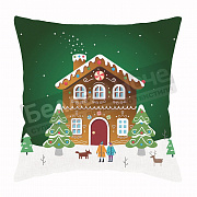 НГ ВН Подушка ПЭСТ/рогожка 40*40 Ш0373 Пряничный дом 74