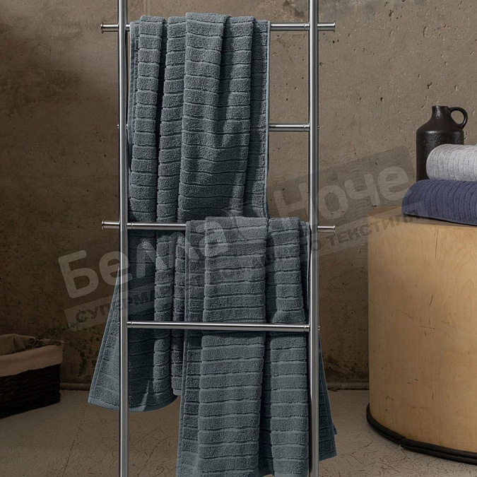 Детальная картинка товара «вн полотенце махр. гл/кр wave 50*90 темный графит»