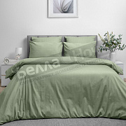 КПБ ВН Страйп-дизайн поплин Евро 8709/ 6 Smoke Green нав.2-50*70