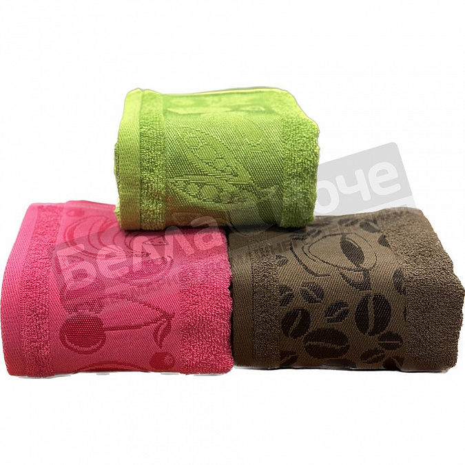 Детальная картинка товара «ввт 3 пр. к-т полотенец махр. 3- 35*60 цв.100 ассорти»