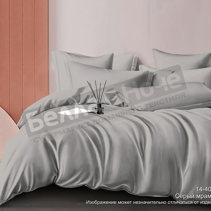 Детальная картинка товара «sove монотоне простынь сатин гл/кр на резинке 180*200/35 14-4002 tpx серый мрамор»