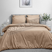 КПБ ВН Страйп-дизайн поплин Евро 8709/15 Caramel mousse нав.2-70*70