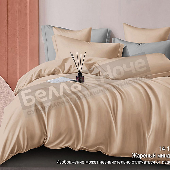 Детальная картинка товара «sove монотоне простынь сатин гл/кр на резинке 180*200/35 14-1213 tpg жареный миндаль»