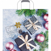 Пакет ПЭ с петлевой ручкой 38*34+3 Артпласт НГ Подарки на голубом