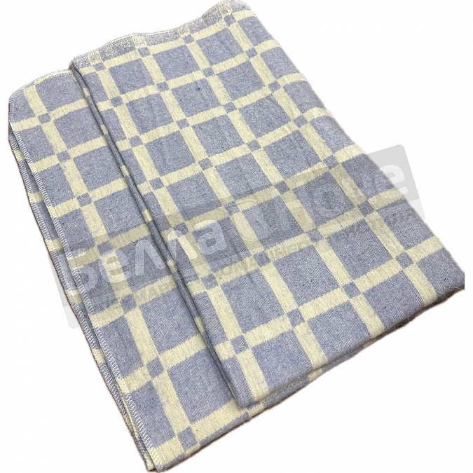 Детальная картинка товара «нтф одеяло детс байковое 420гр 100*140 клетка белый / голубой»