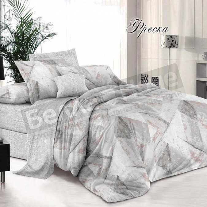 Детальная картинка товара «кпб люксония поплин евро с натяжной простыней 180*200 фреска »