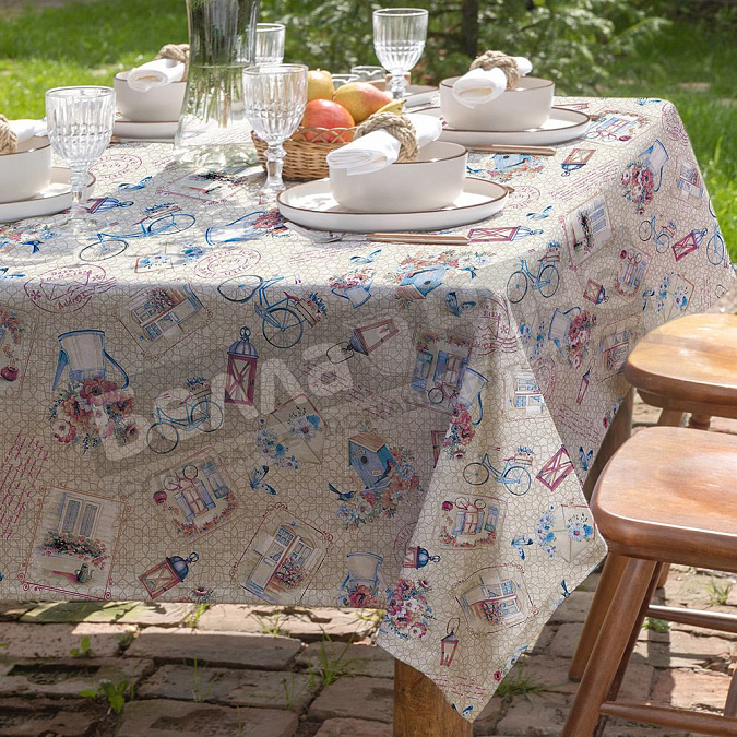 Детальная картинка товара «ст скатерть ст хб двунитка 144*200 8598/1 история открыток 61»