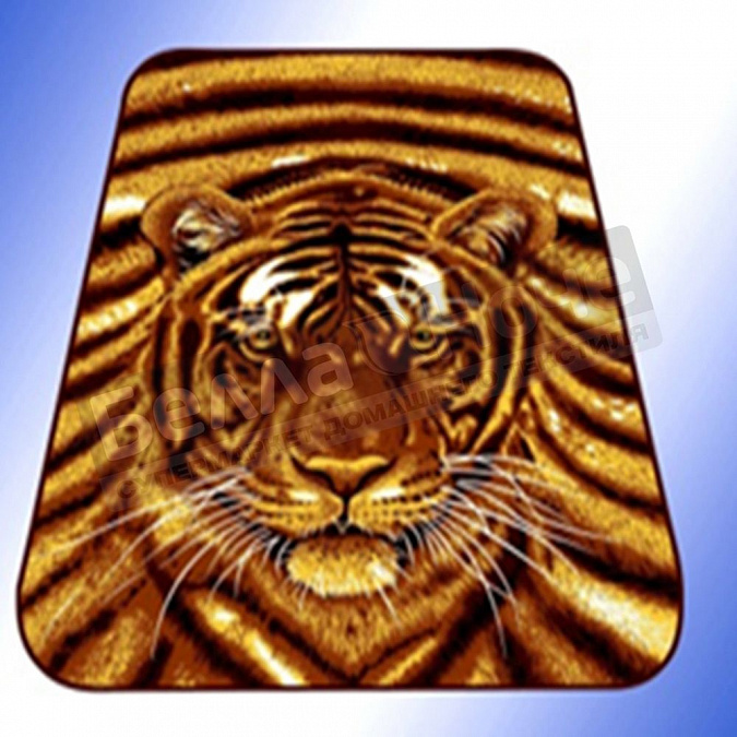 Детальная картинка товара «смун плед синтетический 160*220 глад. 7047-1 морда тигра коричневый»