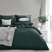 Веросса Простыня страйп- сатин Евро 220*240 70274 Dark green 