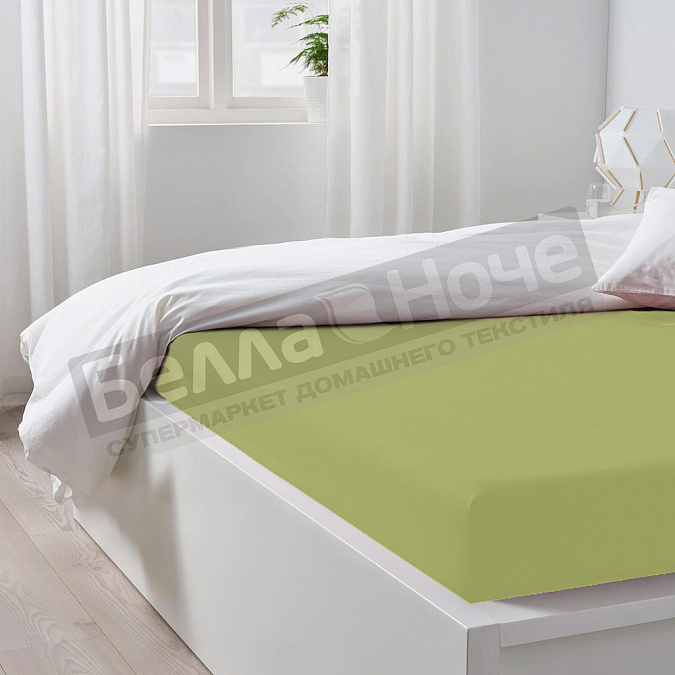Детальная картинка товара «люксония простынь трикотаж 200*200/20 салатовый»