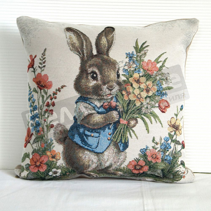 Детальная картинка товара «гобелен плюс наволочка 38*38 заяц в голубом»