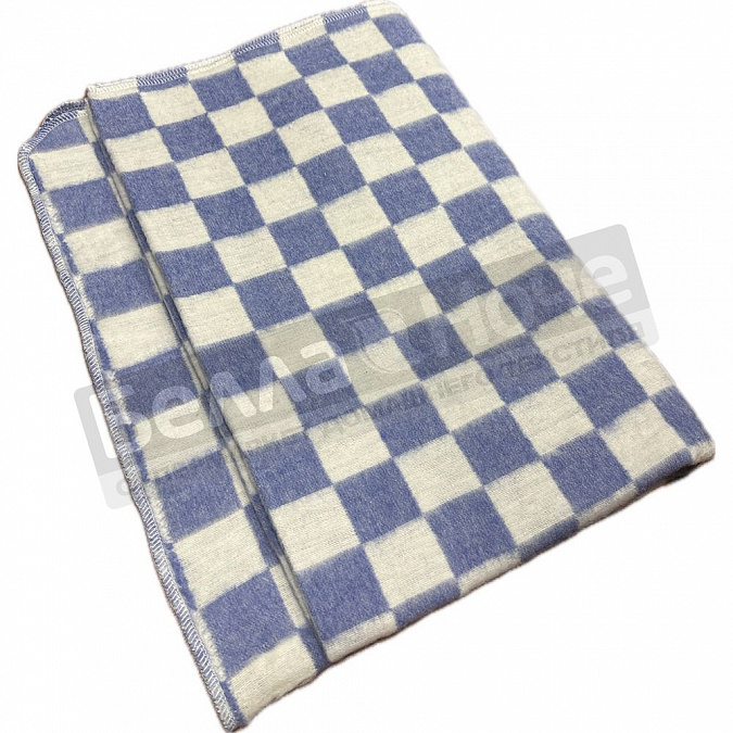 Детальная картинка товара «нтф одеяло детс байковое 420гр 100*140 клетка белый / синий»
