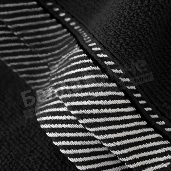 Веросса Полотенце махр. гл/кр Fjord 70*140 Черный /бордюр А