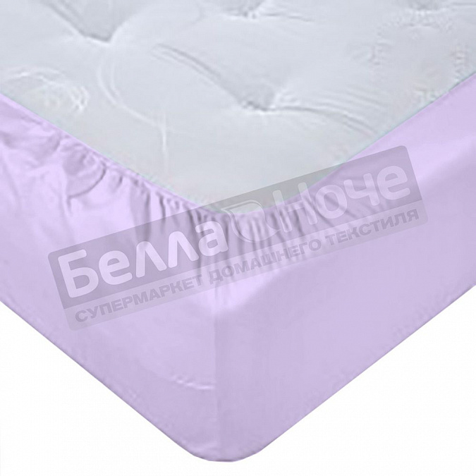 Детальная картинка товара «люксония простынь поплин гл/кр на резинке  90*200/20 сиреневый»