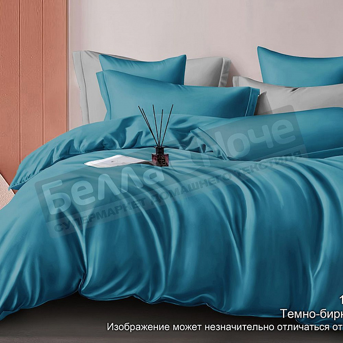 Детальная картинка товара «кпб luxor сатин гл/кр дуэт диз. № 17-4421 темно- бирюзовый»