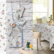 ТГ Скатерть рогожка 150*180 Пасхальный кролик