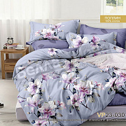 КПБ Люксония поплин 2,0сп с натяжной простыней 160*200 Сиреневая дымка