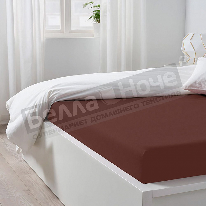 Детальная картинка товара «люксония простынь трикотаж 120*200/20 шоколад»