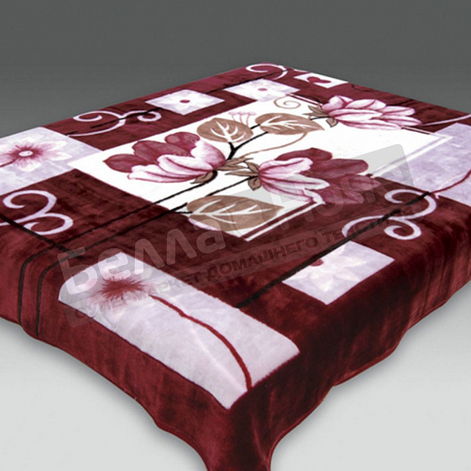 Детальная картинка товара «смун плед синтетический 160*220 глад. 7034-1 "45" бордовый »