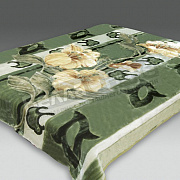 Смун Плед синтетический 200*240 глад. 6024-1 Тыква лилия Зелёный