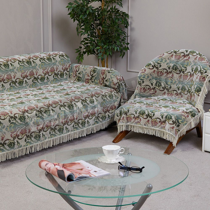 Детальная картинка товара «картекс к-т покрывал шб 180*220;2-90*180 перламутровый дамаск»