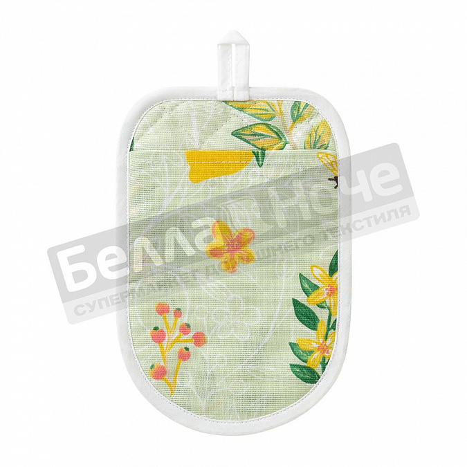 Детальная картинка товара «ст варежка- прихватка двунитка стеганая 17*25 8622/1 лимонный сад»